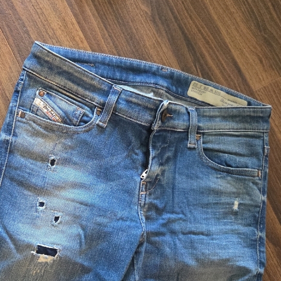 Diesel Women's Skinny Jeans - Distressed Blue - Picture 1 of 4
